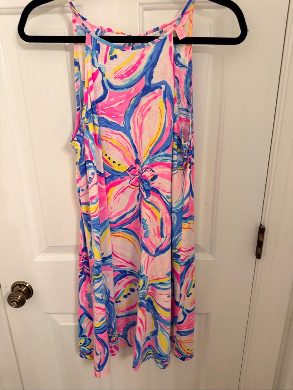Lilly Pulitzer Pink Blue Yellow Floral Swing Dress
